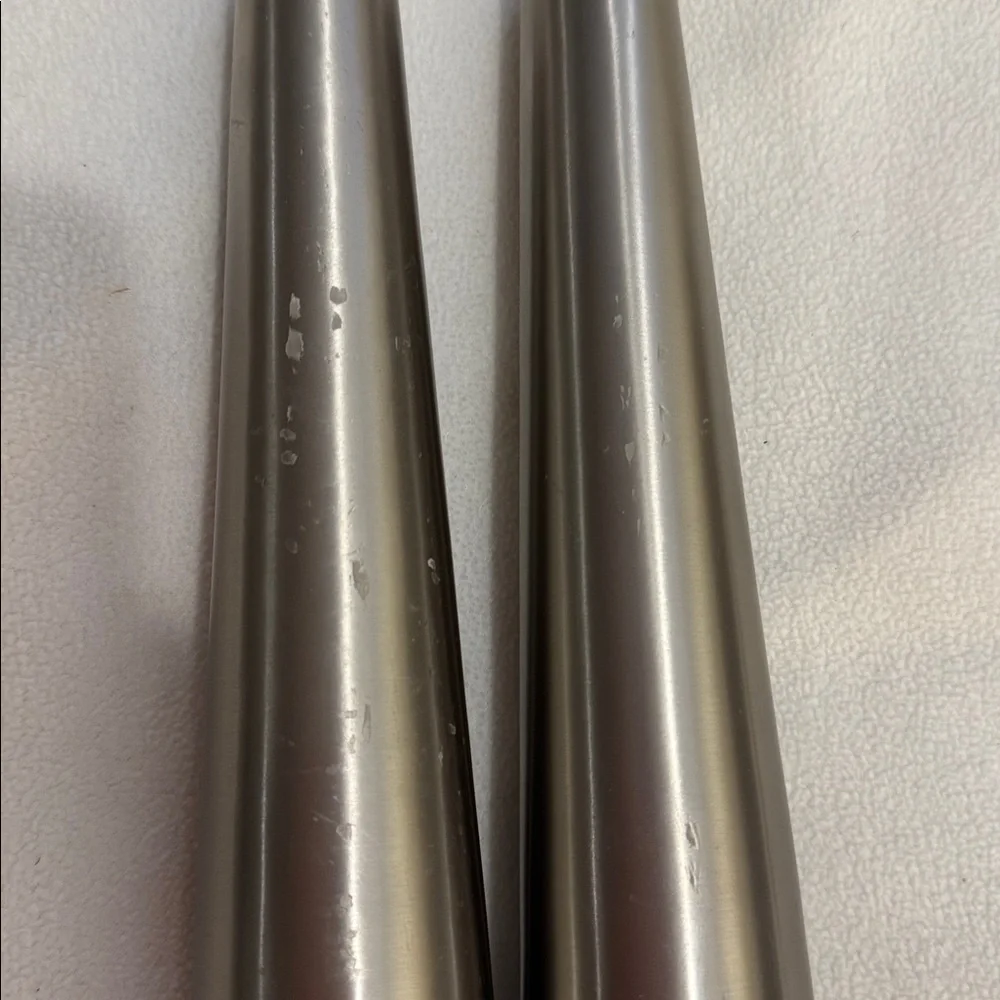 Pair of West Elm Silver Cone shaped Candle Holders